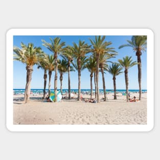 Summer Mediterranean beach scenes La Vila Joisa, Alicante Spain Sticker